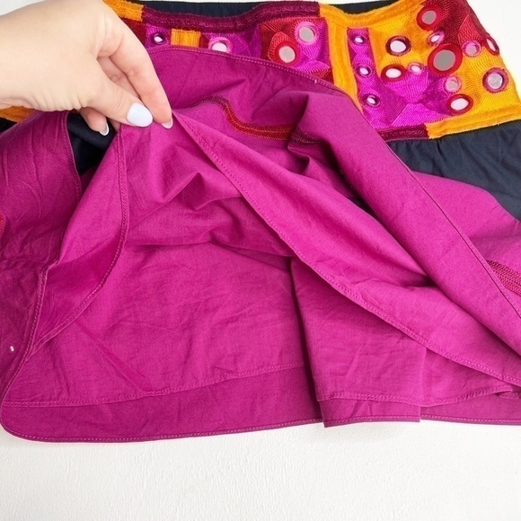 Figue Embroidered Mirrored Boho Mini Skirt Size S - Picture 6 of 7